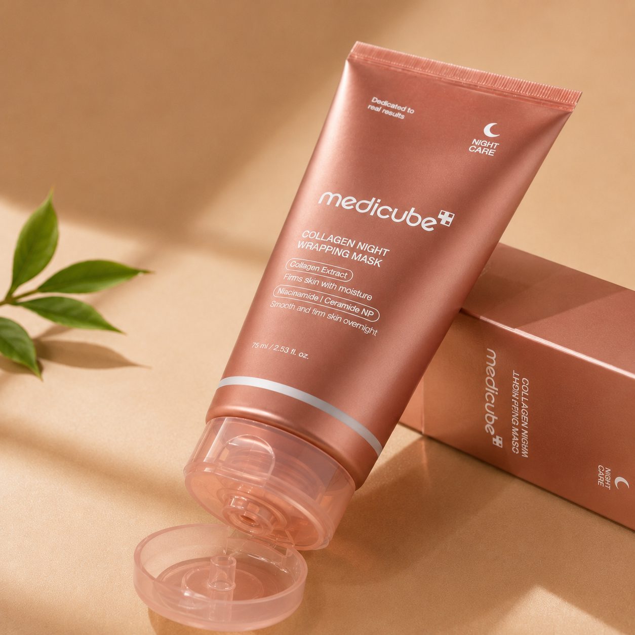 Collagen Night Wrapping Mask tube leaning on its carton