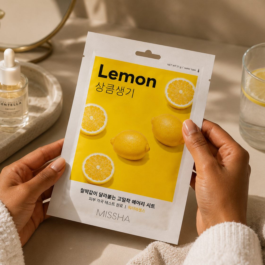 The Lemon sachet at a dressing table